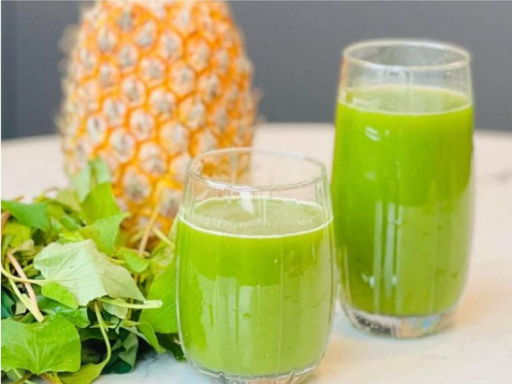 nước ép dứa mix rau má