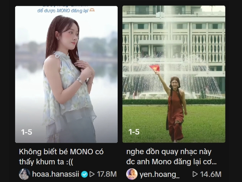 Ngay sau khi phát hành, "Em Xinh" của MONO nhanh chóng hot các nền tảng mạng xã hội
